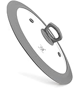 Vented Tempered Glass Universal Lid for Pot Pan Skillet with Heat Resistant Silicone Rim Microwav...