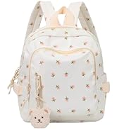 Phaoullzon Girls Mini Backpack Purse for Teens Kids Small Aesthetic Backpacks with Bear Pendant, ...