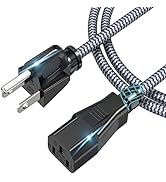 Power Cord, Goalfish 3 Prong AC Power Cable 6.6FT(2m) Nylon Braided Replacement 3 Pin Power Cord ...