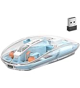 Wireless Mouse Bluetooth Slim Transparent Tri-Mode Clear LED Light Cool Ultralight Cordless Compa...