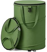 CDLXSH Collapsible Trash Can 13 Gallon, Pop Up Trash Can with Zip Lid, Heavy Duty 600D Oxford Fab...