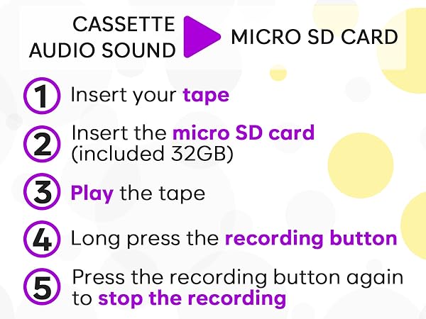 KLIM K7 Cassette Tape Player + Cassette to MP3 Converter + Portable Cassette Player + 32GB SD Card