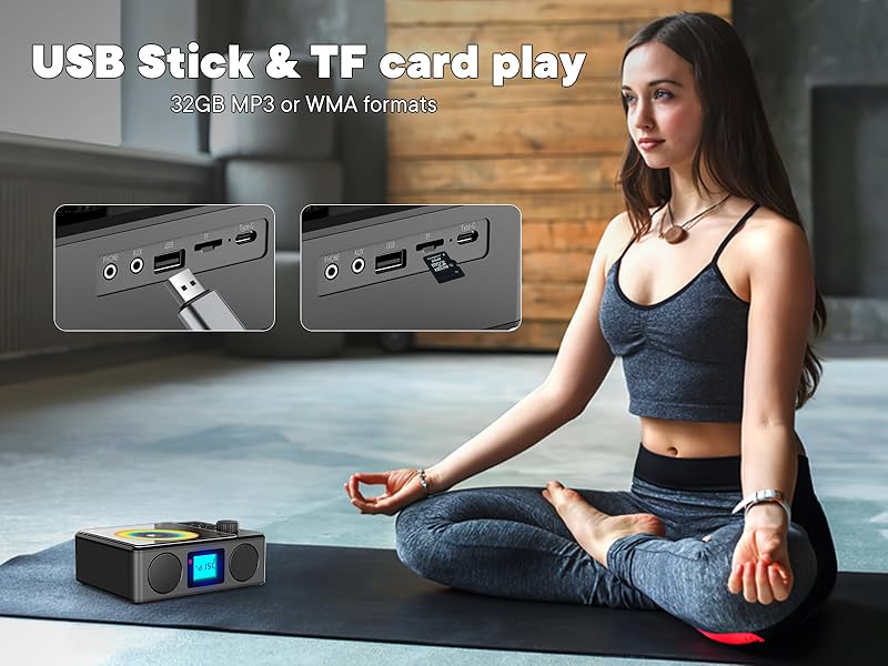 Portable cd player with USB port