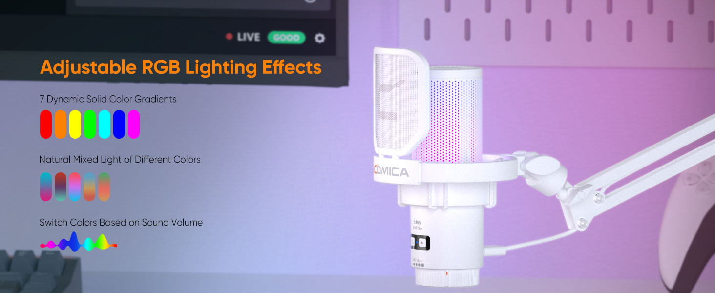 RGB Condenser Microphone for Streaming