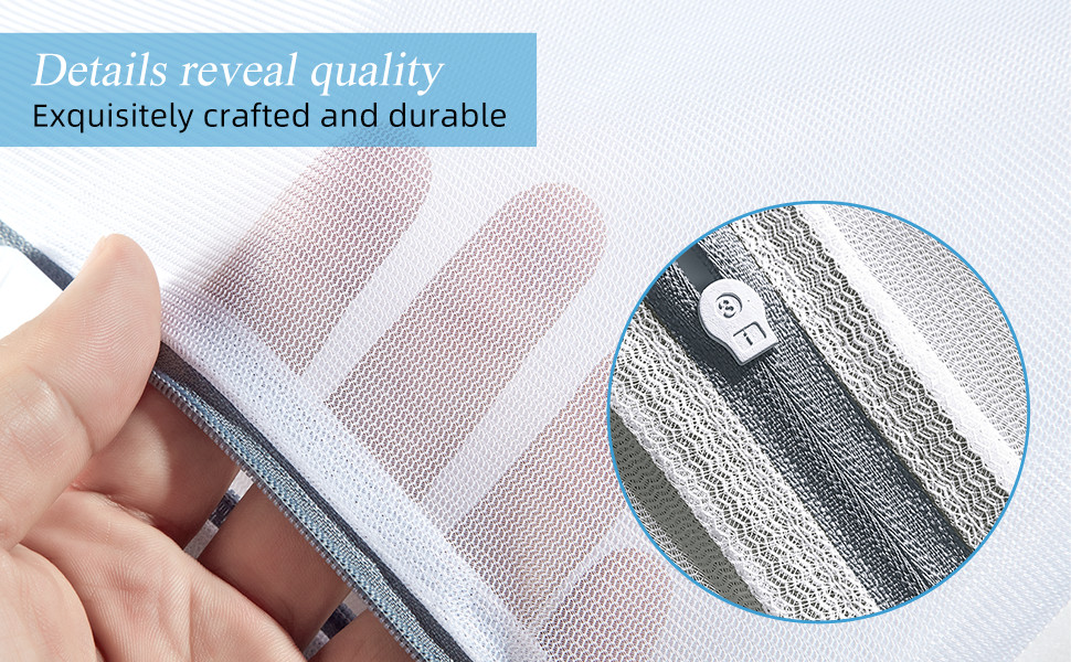 Durable mesh laundry bag with reinforced seams and a sturdy zipper.