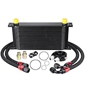EVIL ENERGY 19 Row Oil Cooler Kit, 10AN Transmission Engine Cooler British Radiator Universal Alu...