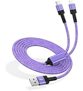 2 in 1 USB C and Lightning Cable for iPhone 16/16 Pro/16 Pro Max/16 Plus,4FT USB C Multi Fast Cha...