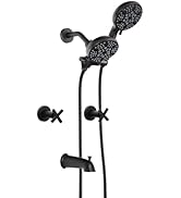 KAPHOME 2 Handle Shower Faucet Set with Handheld Shower Head,Dual 2 in 1 Shower Head System with ...