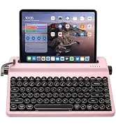 YUNZII QL75 Wireless Typewriter Hot Swap Retro Mechanical Keyboard,Punk Round Keycaps,RGB Backlit...