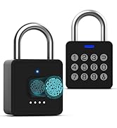 Keylesslife Fingerprint Padlock with Code,Combination Padlock Gym Locker Lock,Smart Padlock with ...