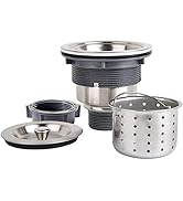 3-1/2 Inch Sink Drain Assembly Kit, Removable Deep Sink Strainer Basket with Sink Stopper/Sealing...