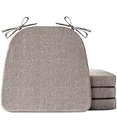 IASEAHK D-Shaped Chair Cushions for Dining Chairs 4 Pack Khaki