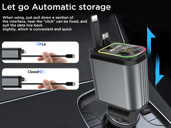 retractable car charger usb c