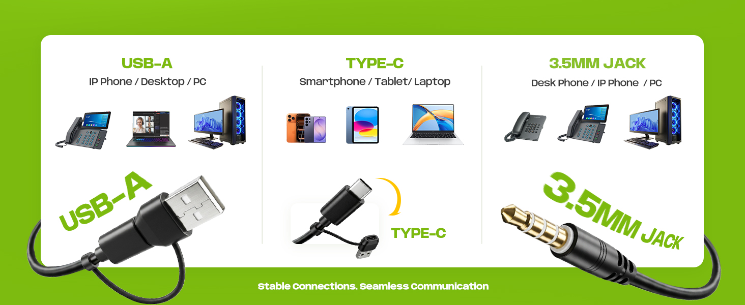 wired usb headset with microphone for pc