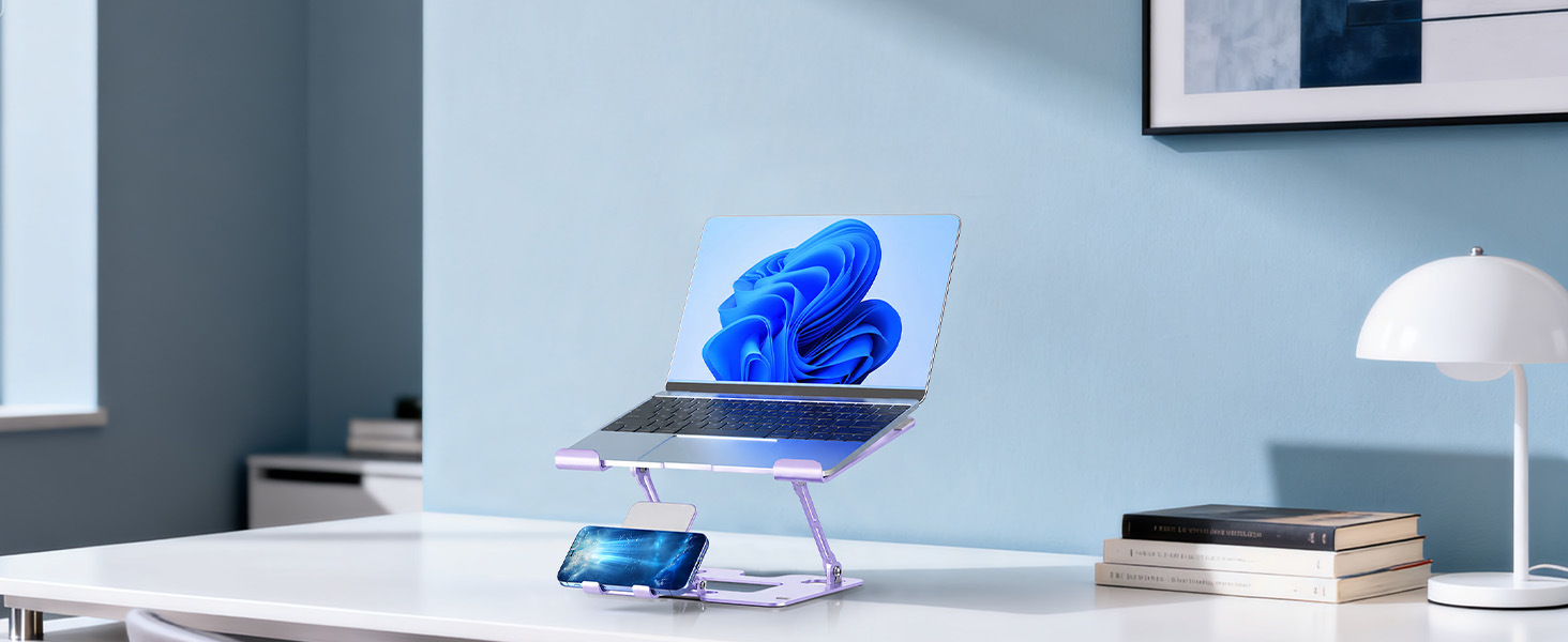 laptop stand with phone holder