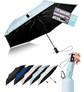 LILAC Windproof Travel Umbrella for Rain - 43" Compact Folding Umbrella, Reinforced Strong Frame,...