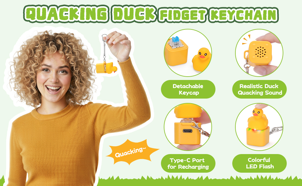 Quacking Duck Fidget Keychain