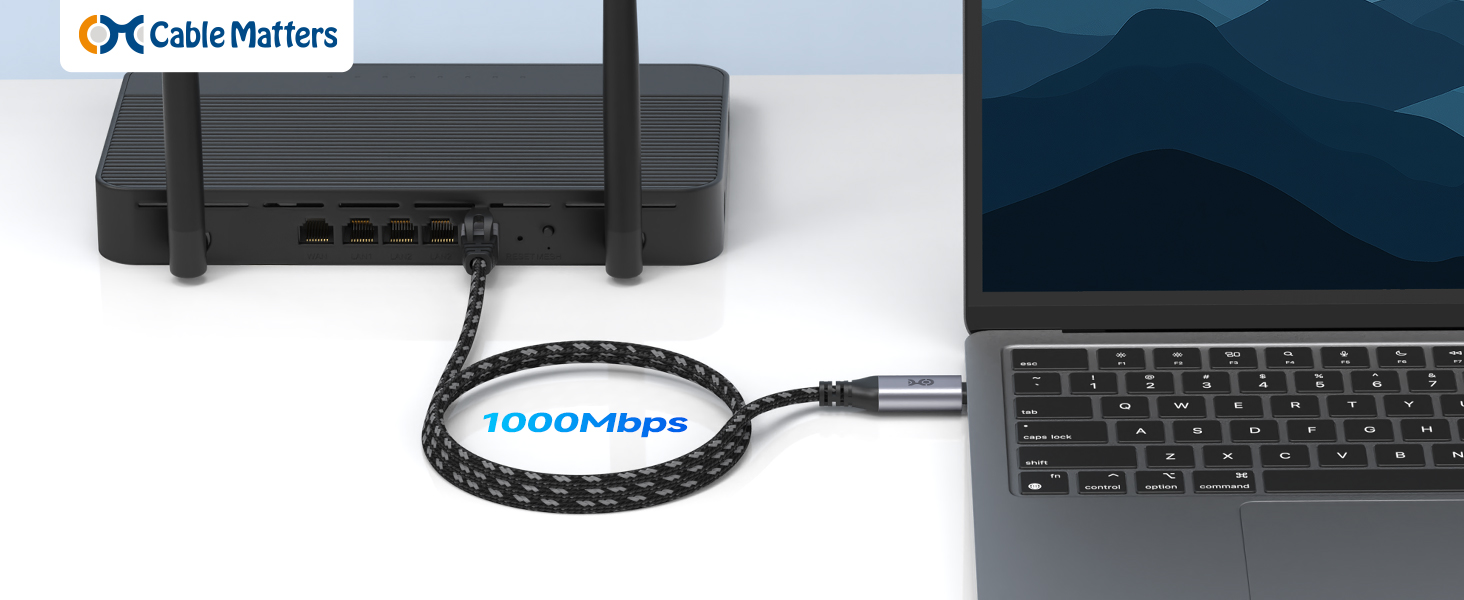 Braided USB C to Gigabit Ethernet Cable