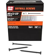 Grip-Rite 212CDWS5 #8 X 2-1/2" Phillips Bugle Head Coarse Thread Sharp Point Drywall Screw, 5lb Box