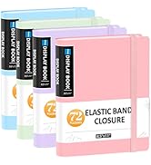 Sooez 4 Pack 72 Pocket Binder with Plastic Sleeves &amp; Elastic Band, Large Capacity 8.5x11 Presenta...