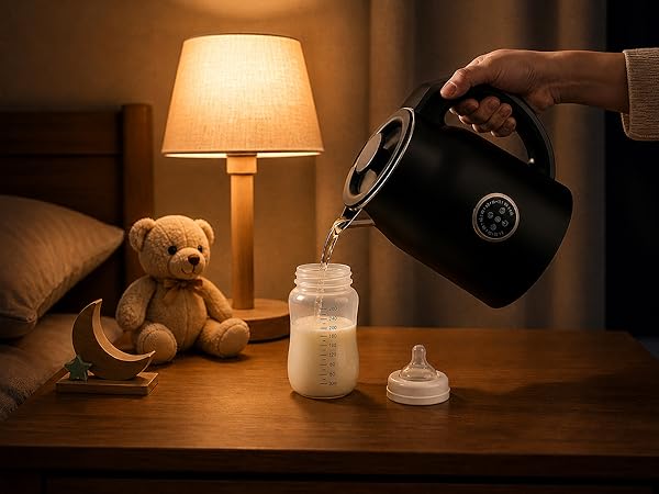 Electric Kettle 1.2L with 45-90? Temp Control, 1000W Fast Heating 6-Min Deep Boil,