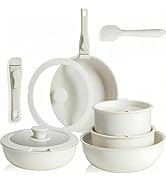 Simple Deluxe 12 Pcs Cookware Set, Non-Stick Pots and Pans Set, with Black Granite Texture and De...