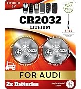 CR2032 Key Fob Battery Replacement for Audi - OEM 3V Lithium Coin Cell (2-Pack) - Fits A4 B9, A5 ...