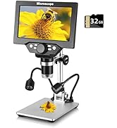 Koolertron 7 inch LCD Digital Microscope with 32G TF Card,12MP 1200X Magnification 1080P USB Micr...