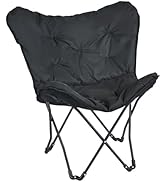 SunnyFeel Oversized XL Padded Camping Chair, Outdoor Butterfly Chair, Portable, Folding, Large Ca...