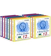 3 Ring Binder 0.5 Inch, PANDRI 12 Pack 0.5-Inch Binder Fits Letter Size 8.5'' x 11'' Paper, Versa...