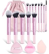 MAANGE 16PCS Makeup Brush Set Travel Makeup Brushes for Liquid Powder Contour Concealer Cream Cos...