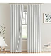 Vision Home White Pinch Pleated Full Blackout Curtains Thermal Insulated Window Curtains 84 inch ...
