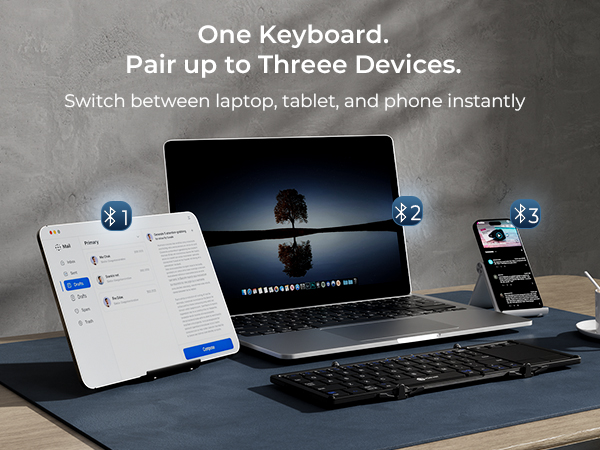 Foldable Keyboard with Touchpad