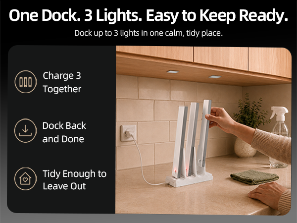 under cabinet light with charging station