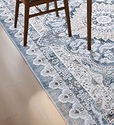 Macgace 5x7 Washable Rugs for Living Room, Faux Wool Vintage Rug for Bedroom Dining Room, Low Pil...