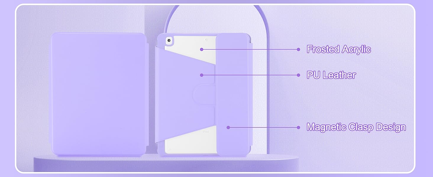 iPad 10.2/10.5 Rotating Keyboard Case - Purple-5