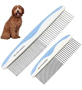 Metal Dog Comb, Dog Combs for Grooming Matting, Doodle Brush, Dematting Comb for Dogs, Dog Groomi...
