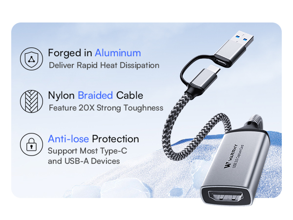 Aluminum Shell, Nylon Braided Cable, Anti-lose Protection