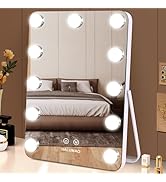 13.9" x 10.7" Vanity/Makeup Mirror with Lights, Hollywood Lighted Vanity Mirror with 11 Dimmable ...