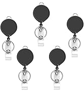 AIWOQI 5 Pack Retractable Badge reels for lanyards Nurses, Badge Holder Reel Retractable with Met...
