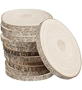 QTLCOHD 12 Pcs Large Unfinished Wood Slices for Centerpieces, 7-8 Inch Natural Wood Slab Round Wo...