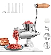 Huanyu Stainless Steel Meat Grinder Manual with Table Clamp Sausage Stuffer Food Mill Hand Crank ...