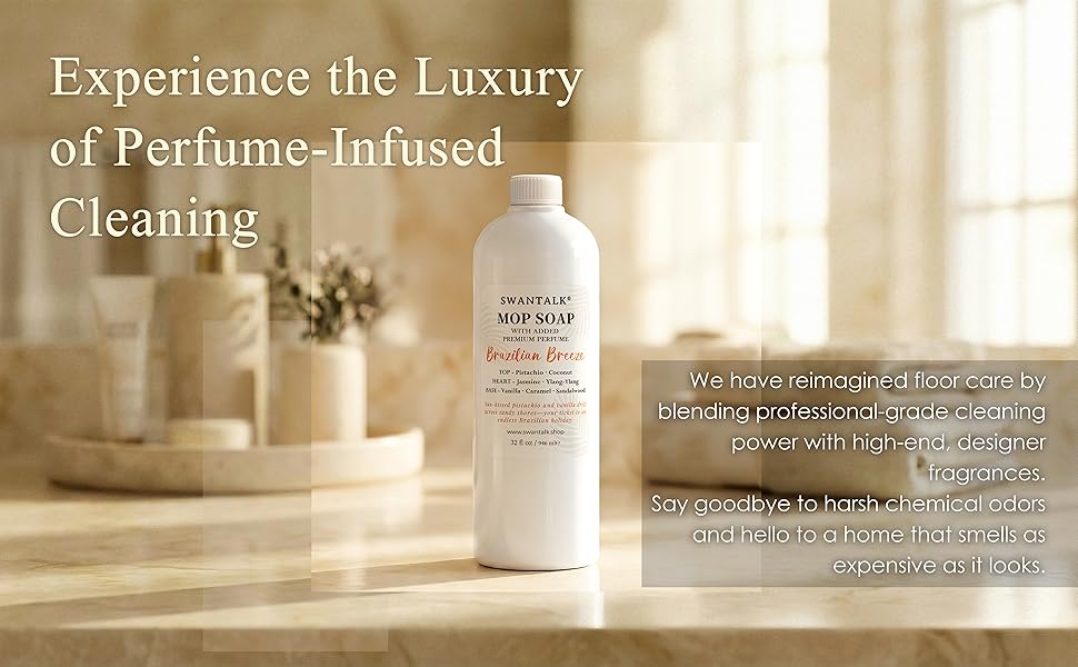 Luxury perfume infused mop soap floor cleaner for home ambiance, long lasting scent