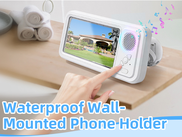 Shower Phone Holder with Bluetooth Speaker