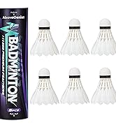 AboveGenius Goose Feather Badminton Birdies 6/12 Pack, Badminton Shuttlecocks with Stability Dura...