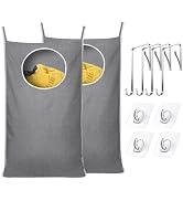 KEEPJOY 2Pack Space-Saving Hanging Laundry Bag, Door Laundry Hamper with 2 Different Types of Hoo...