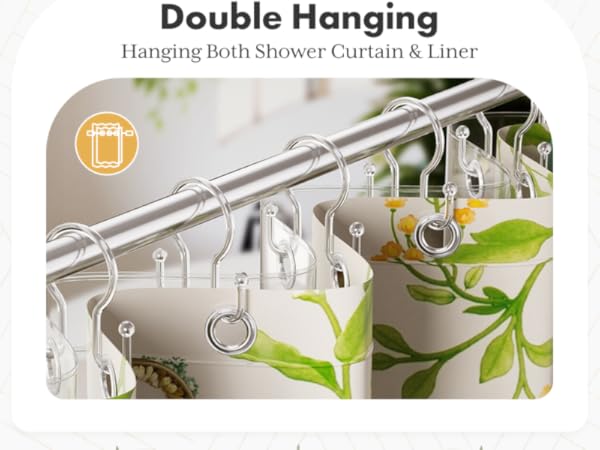 Shower Curtain Hooks RustProof Shower Hooks for Shower Curtain Liner Bathroom Shower Rod Hook