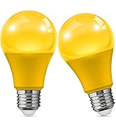 L LOHAS LED Yellow Bug Light Bulbs Outdoor, A19 9W Bug Lights for Outside, 60W Equivalent, 2000K ...