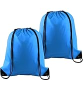 KUUQA 2 Pcs Light Blue Drawstring Backpack Drawstring Bag Bulk Sports Cinch Bags String Backpack ...