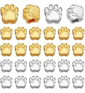 PH PandaHall 60pcs 2 Colors Dog Paw Prints Beads, Animal Bear Cat Dog Paw Footprint Beads Doggy P...